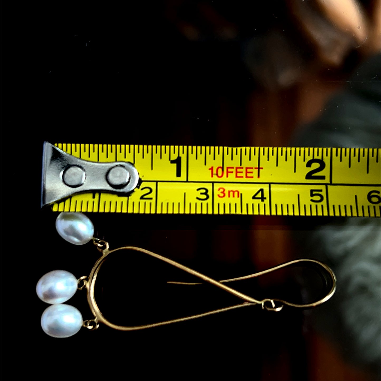 9K Yellow Gold Pearl Hook Earrings