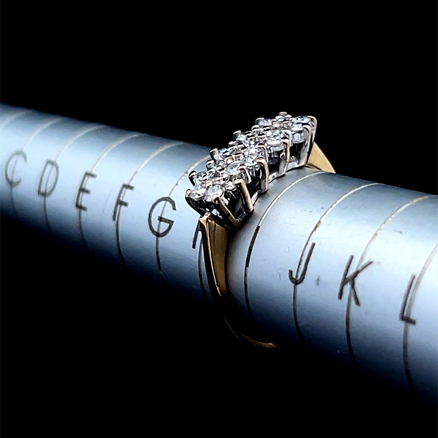 9K Yellow Gold Diamond Cluster Ring