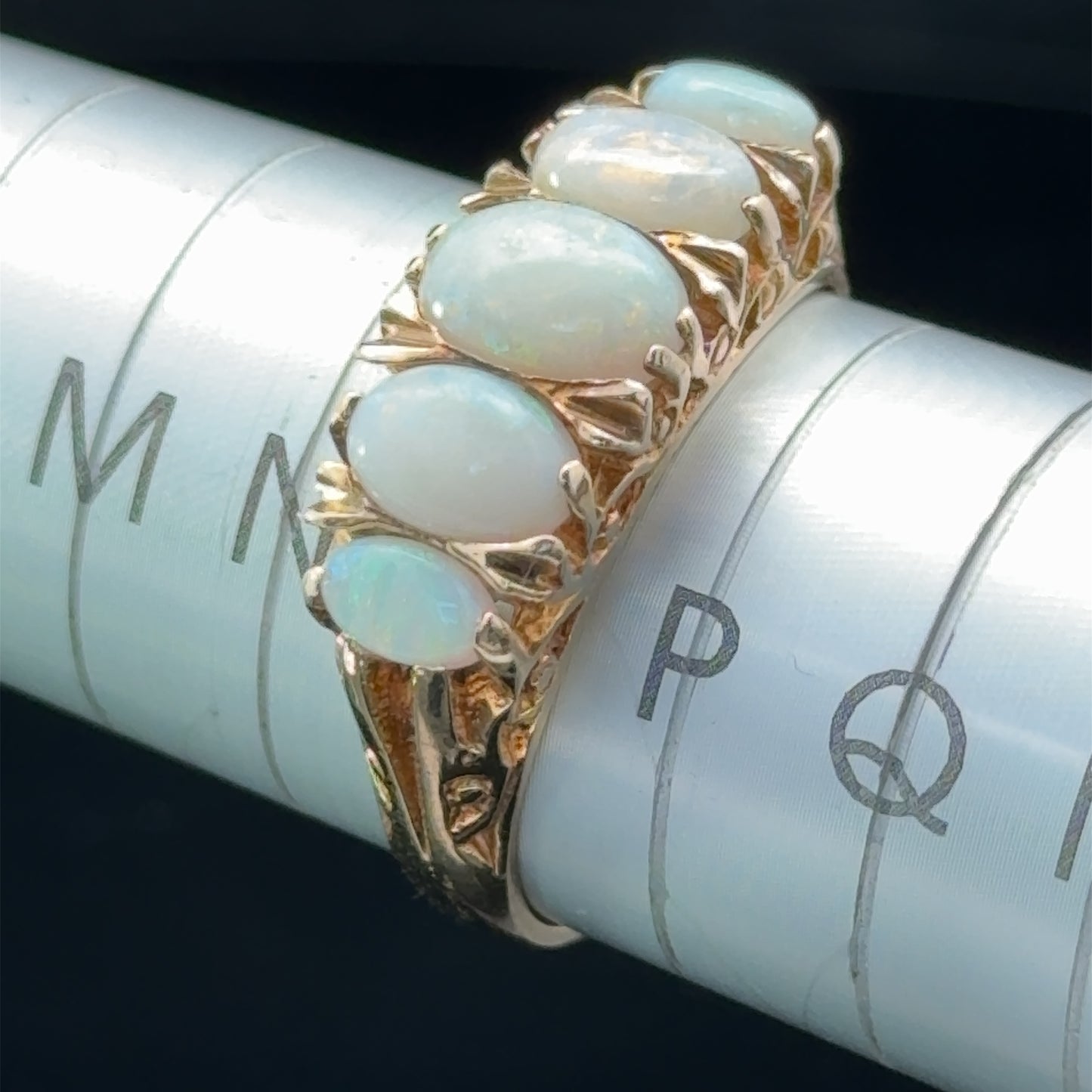 9K Yellow Gold 5 Stone Opal Ring