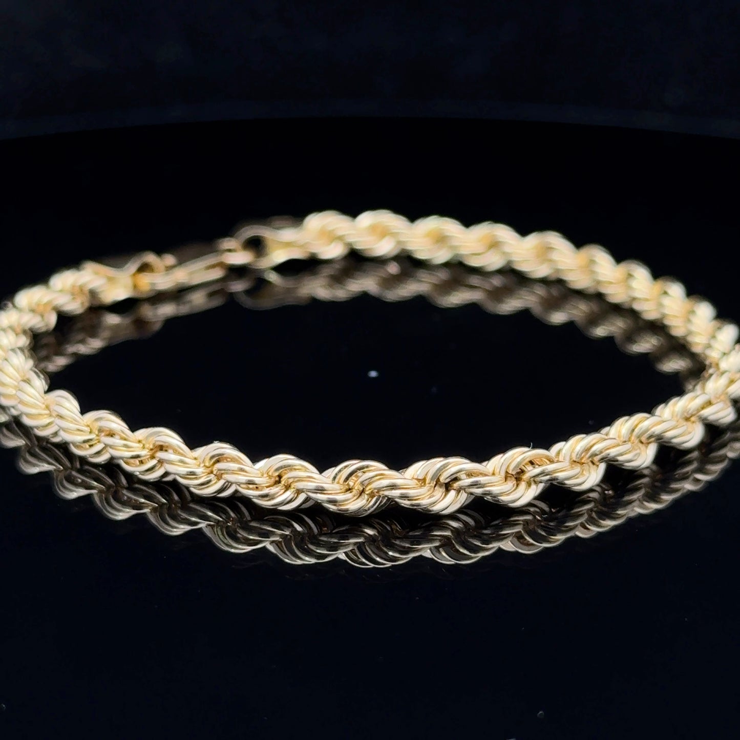 18K Yellow Gold Rope Twist Bracelet 7.5"