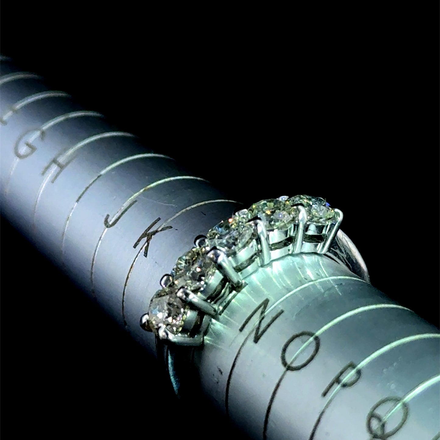 18K White Gold 5 Stone Diamond Ring APPX 1.5 CTS