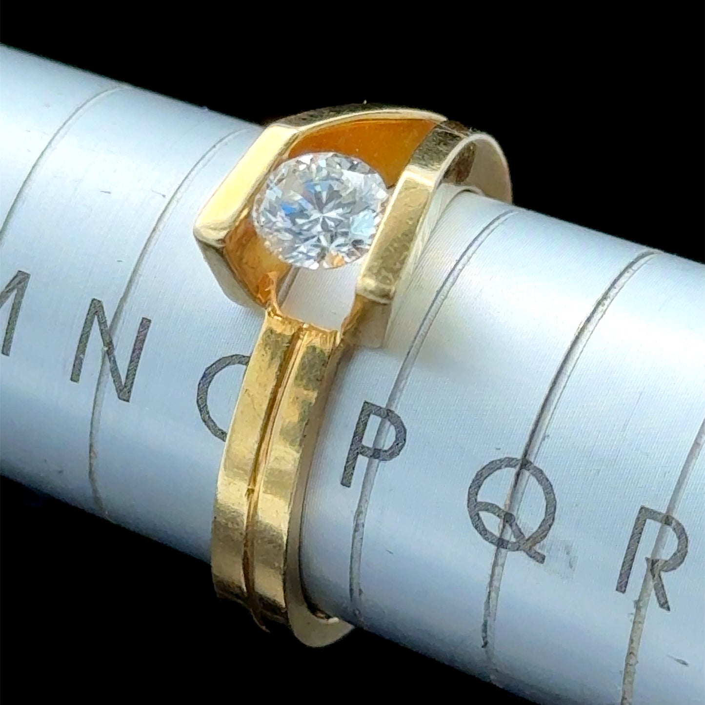 18K Yellow Gold Modern Tension Set E-F VS1-2 APPX 0.5 CTS