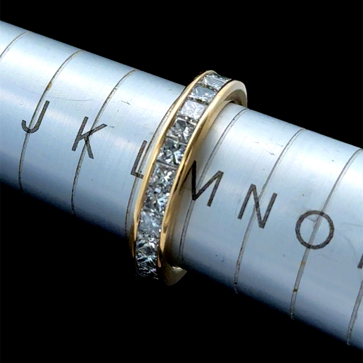 18K Yellow Gold Princess Cut Diamond Full Eternity Ring