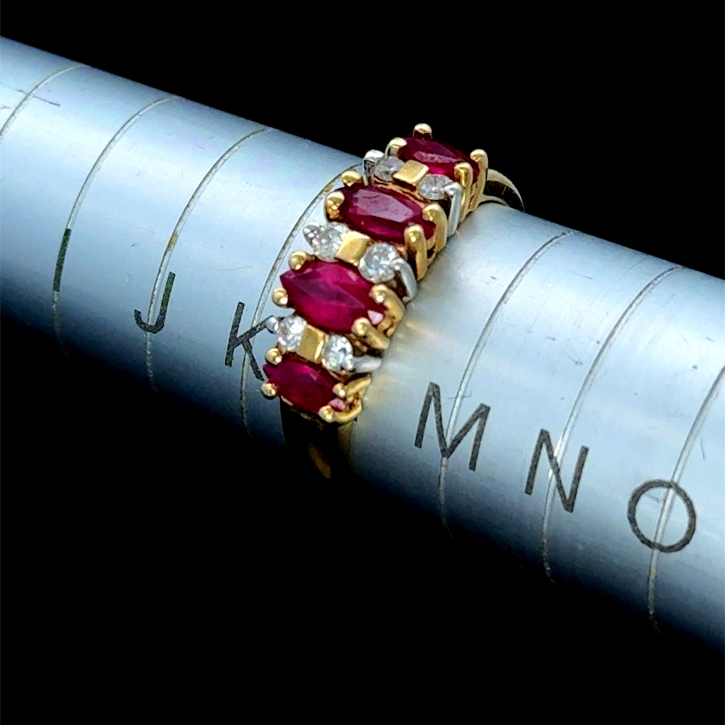 18K Yellow Gold Ruby & Diamond Band