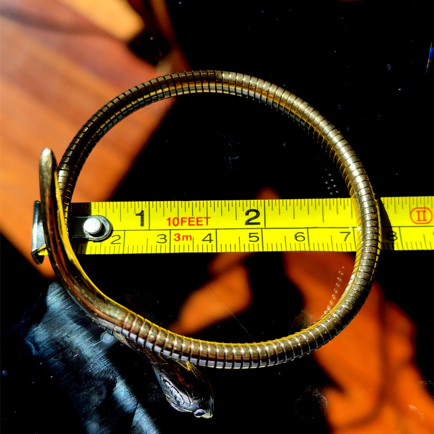 9K Yellow Gold Edwardian Snake Bangle