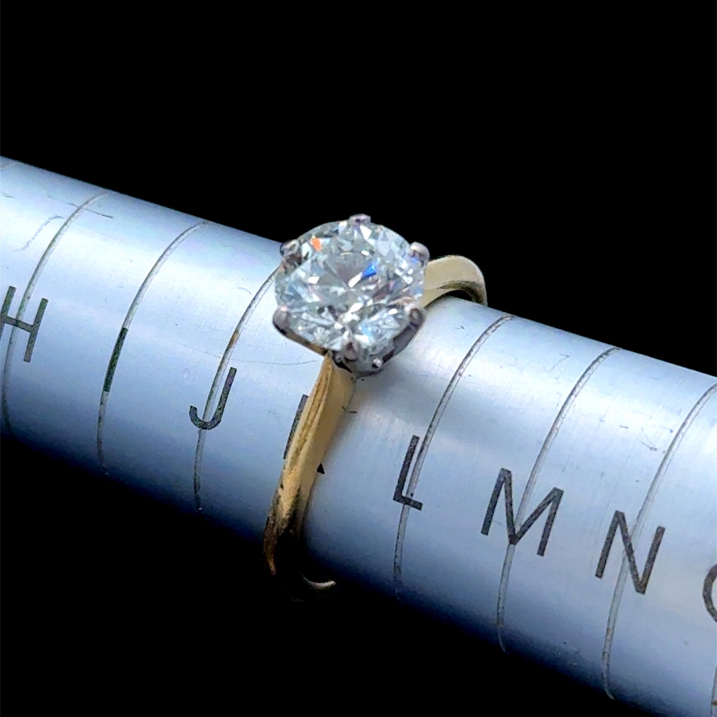 18K Yellow Gold Diamond Solitaire Ring APPX 1.75 CTS