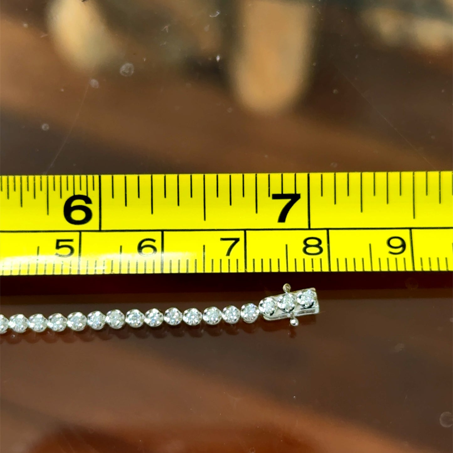 9K White Gold Diamond Micro Line Bracelet 1.5 CTS