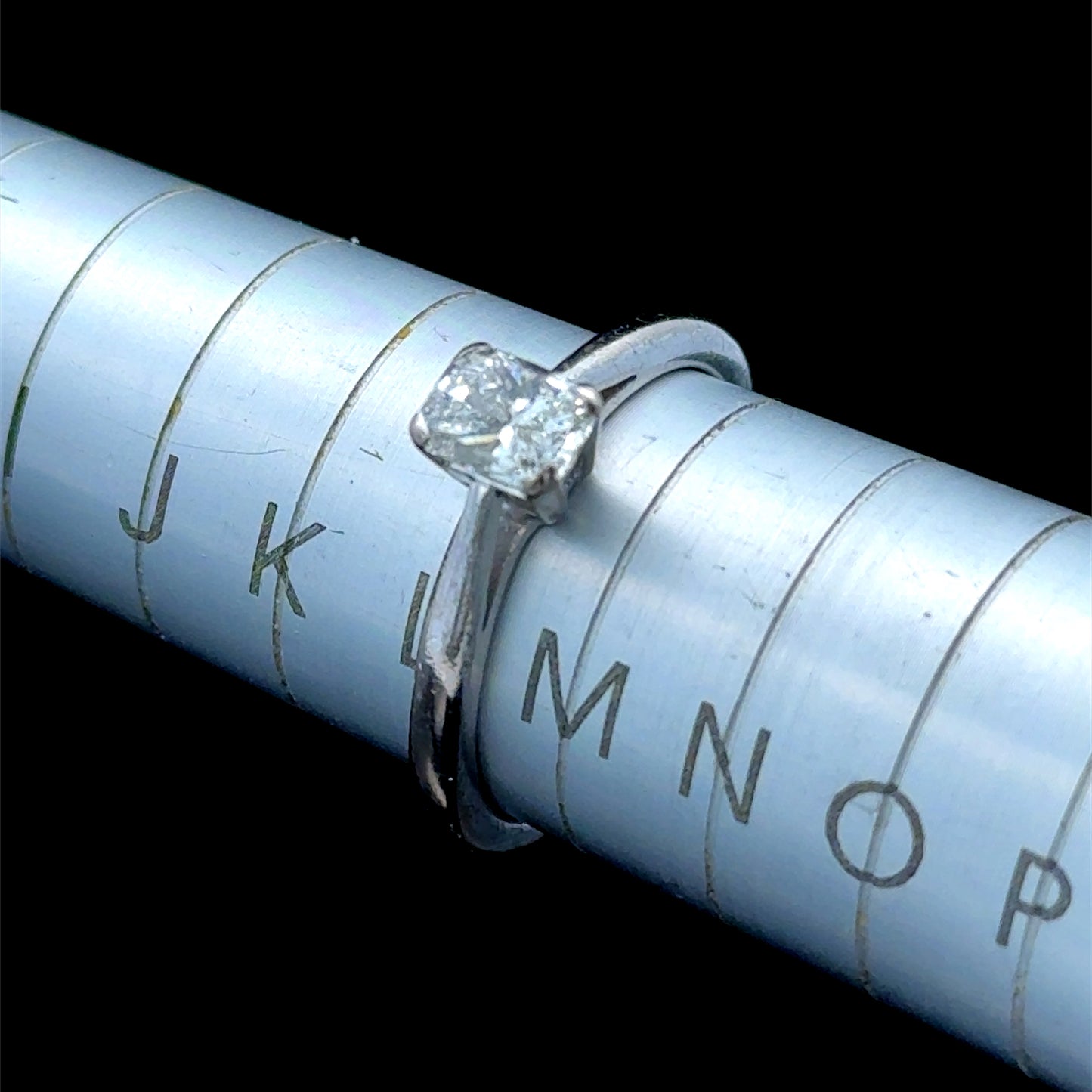 18K White Gold Cushion Cut Diamond Ring APPX 0.5 CTS