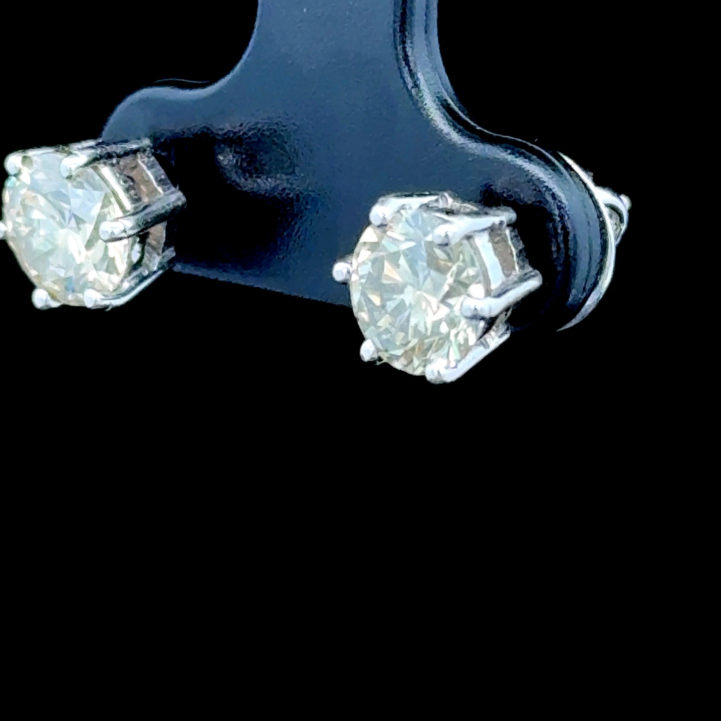 14K White Gold Diamond Studs APPX 2CTS Total