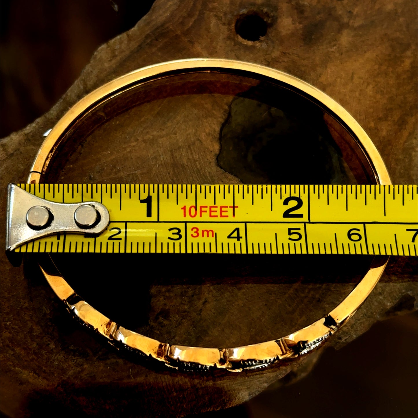 9K Yellow Gold 5 Emerald & Diamond Bangle