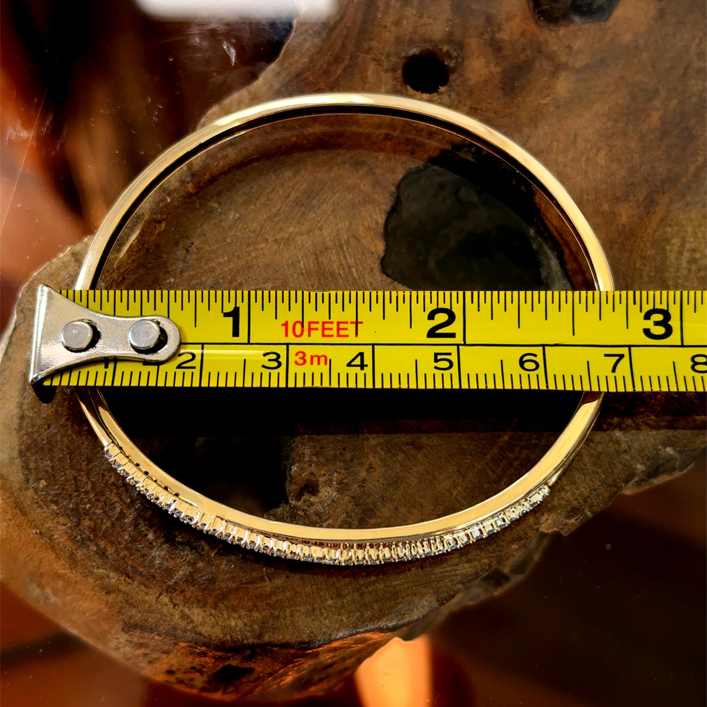 9K Yellow Gold Diamond Bangle