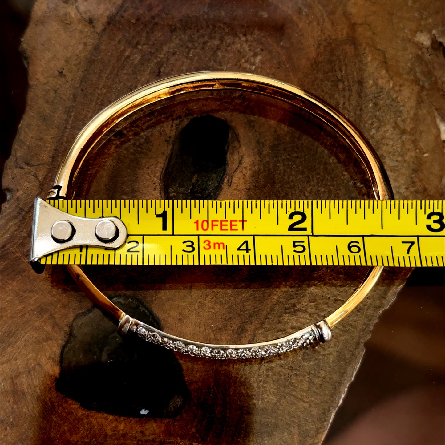 14K Yellow Gold & Diamond Bangle