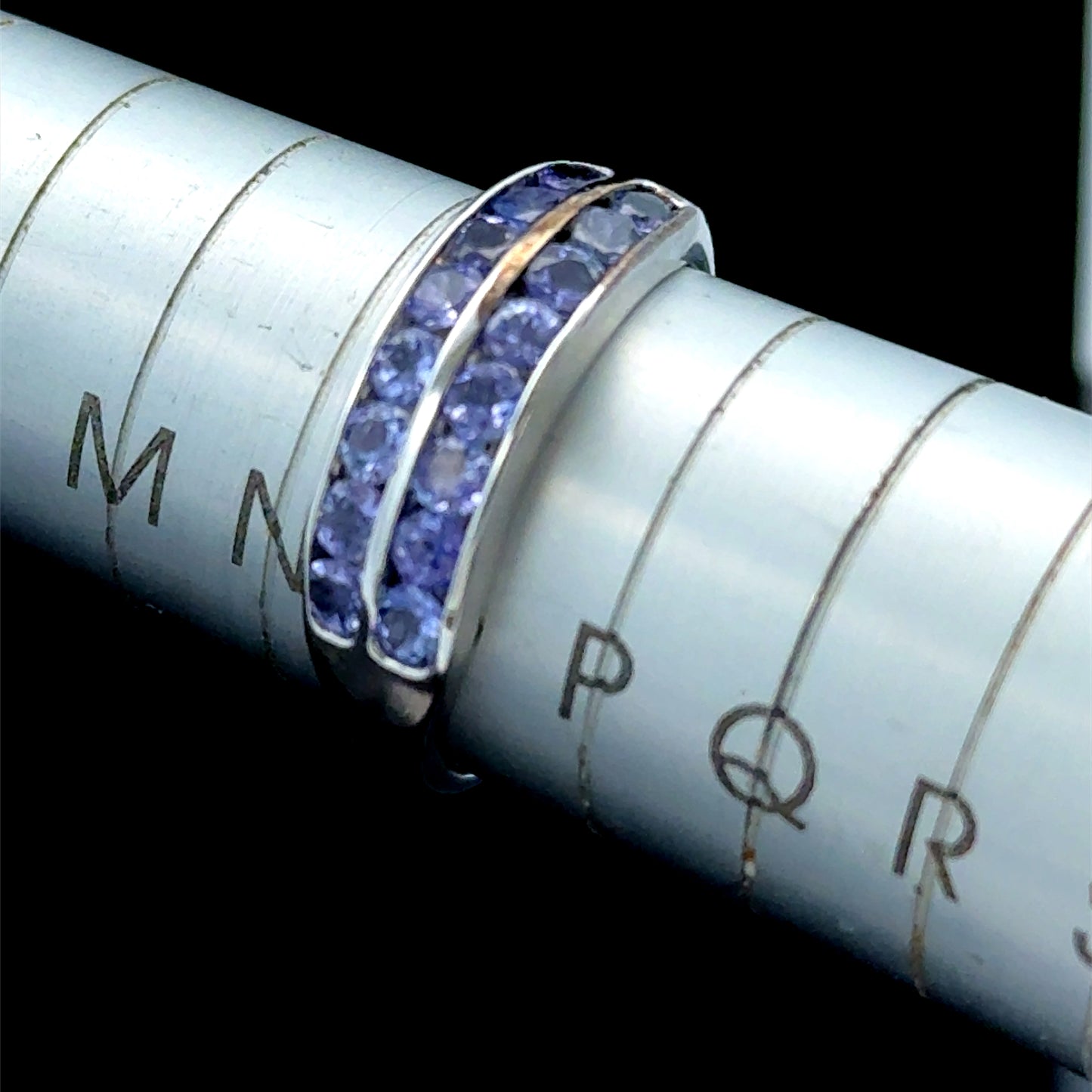 9K White Gold 2 Row Tanzanite Ring