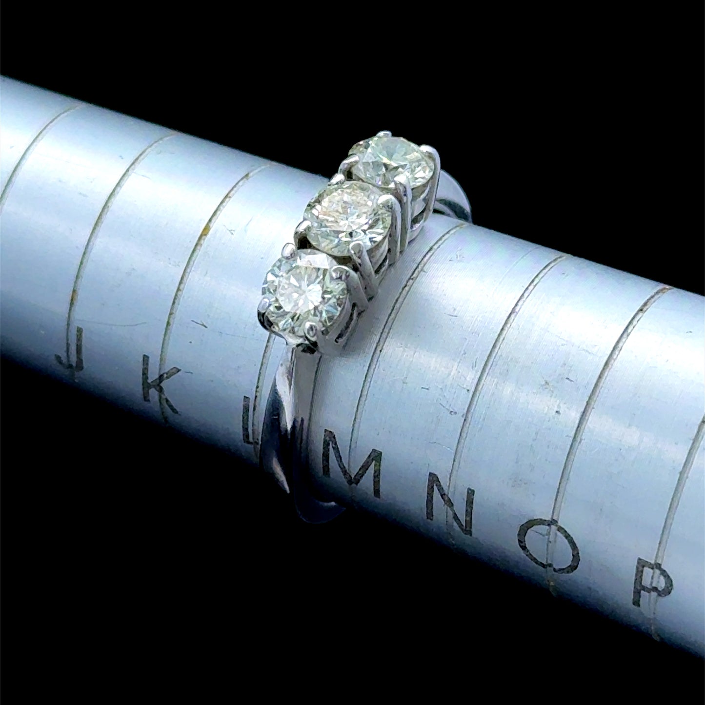 18K White Gold 3 Stone Diamond Ring 1.0 CTS