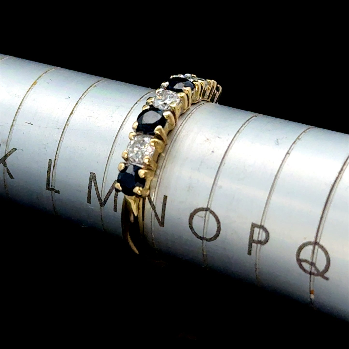 18K Yellow Gold Diamond & Sapphire Band