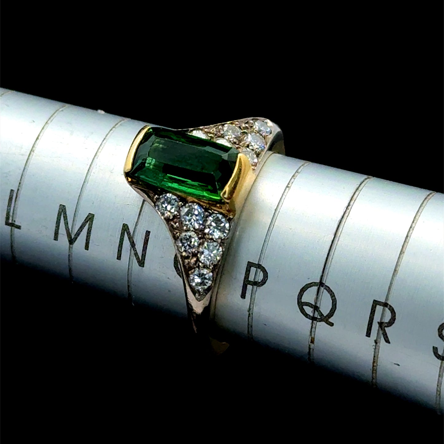 18K Yellow Gold Tourmaline & Diamond Ring APPX 0.5 CTS