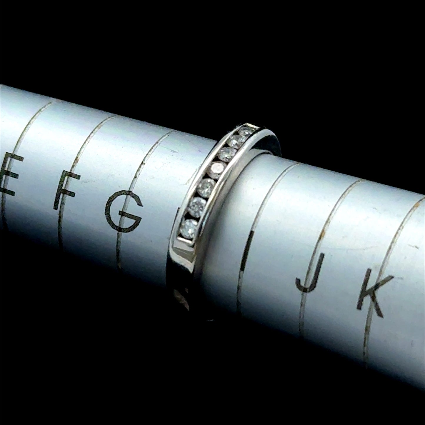 18K White Gold Channel Set Diamond Band APPX 0.15 CTS