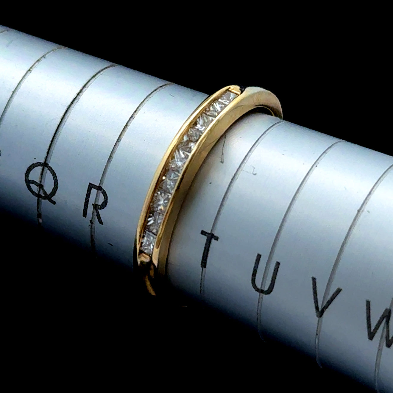 18K Yellow Gold Princess Diamond Band Ring APPX 0.33 CTS