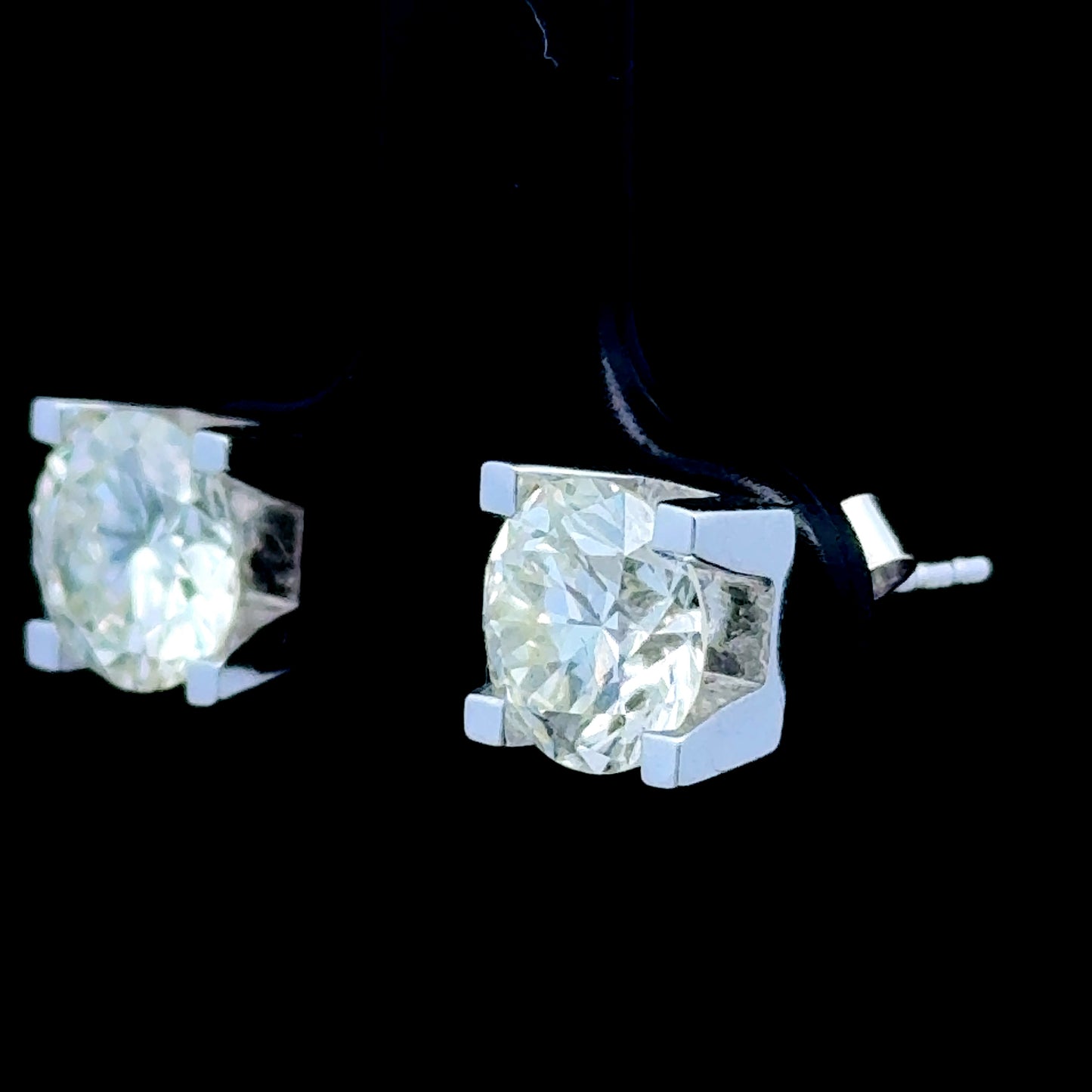 14K White Gold Diamond Studs 1.65 CTS Per Side