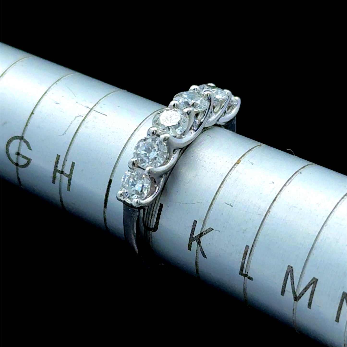 Platinum 6 Stone Diamond Ring APPX 1.0 CTS
