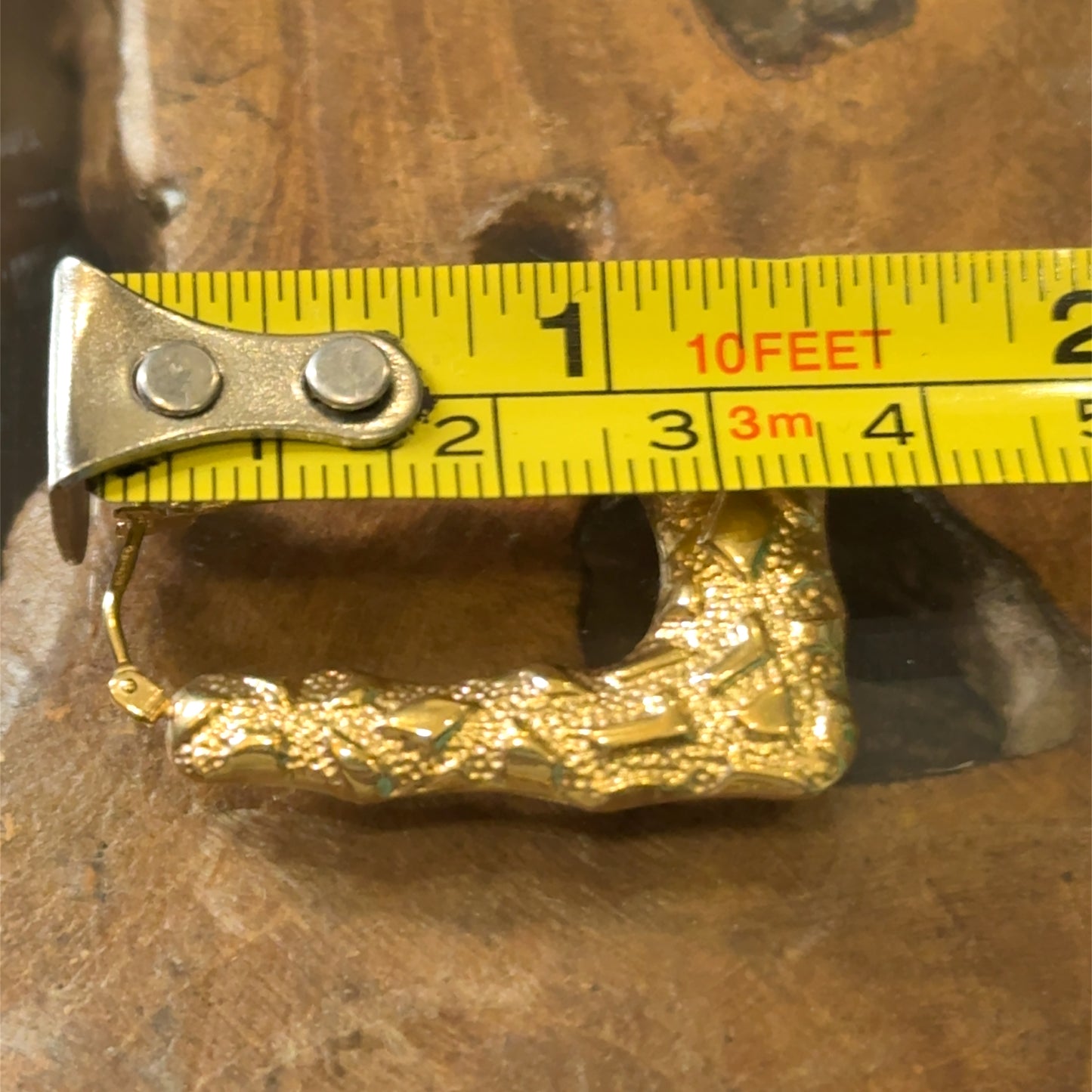 9K Yellow Gold Earth Style Hoops