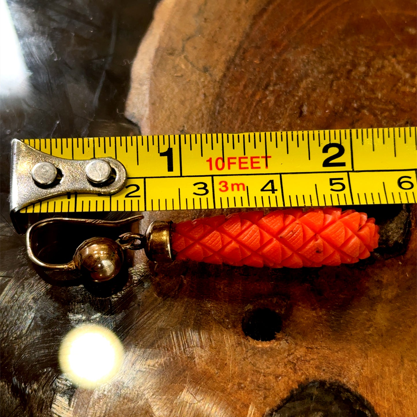9K Yellow Gold Coral Drop Earrings