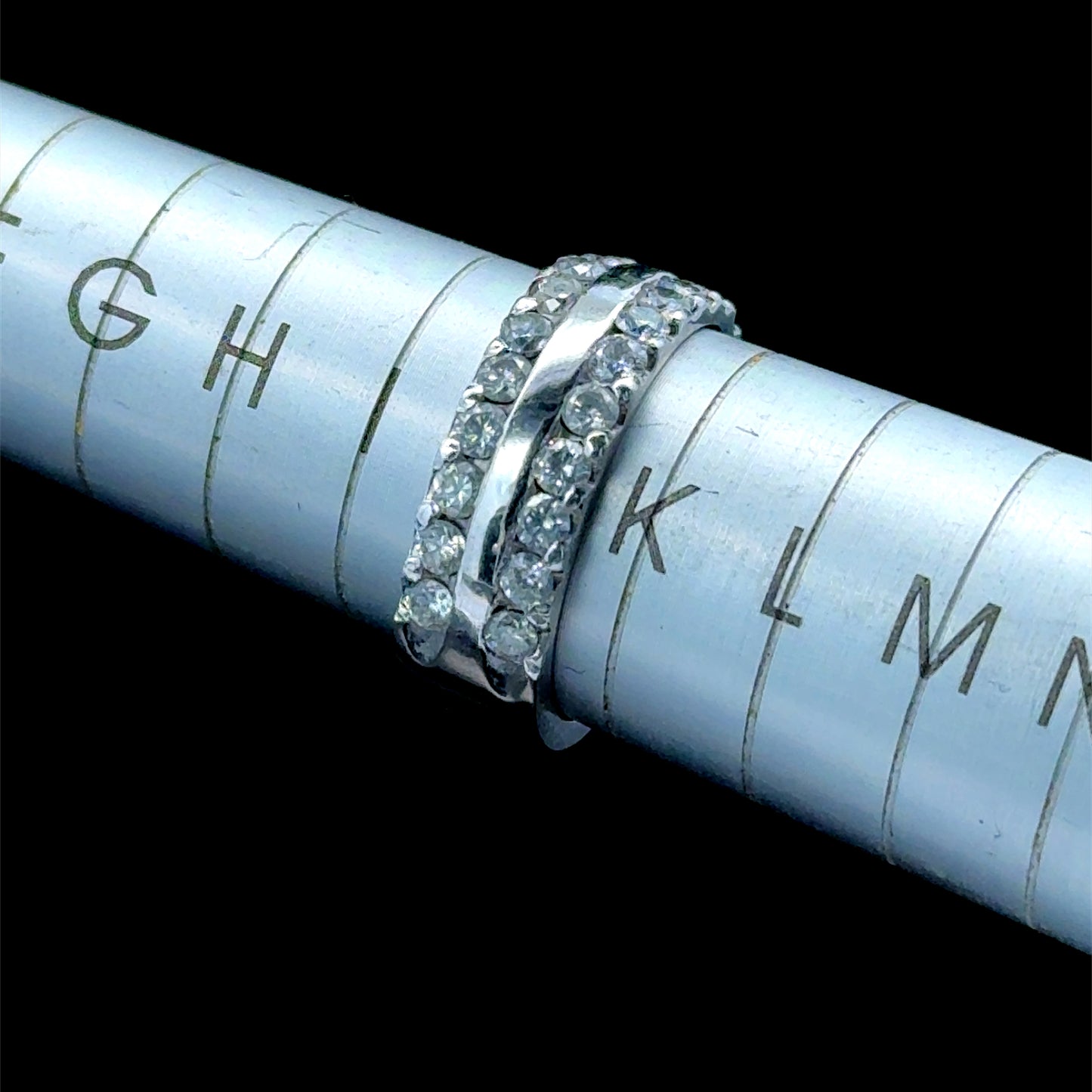 Platinum 2 Row Diamond Band