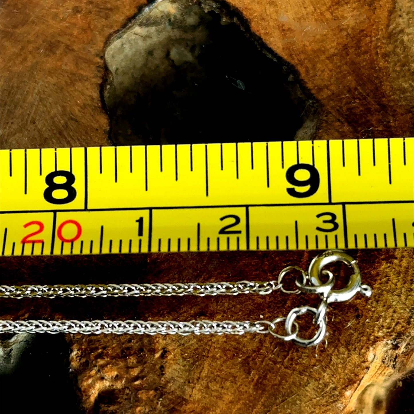 9K White Gold Diamond Cross & Chain