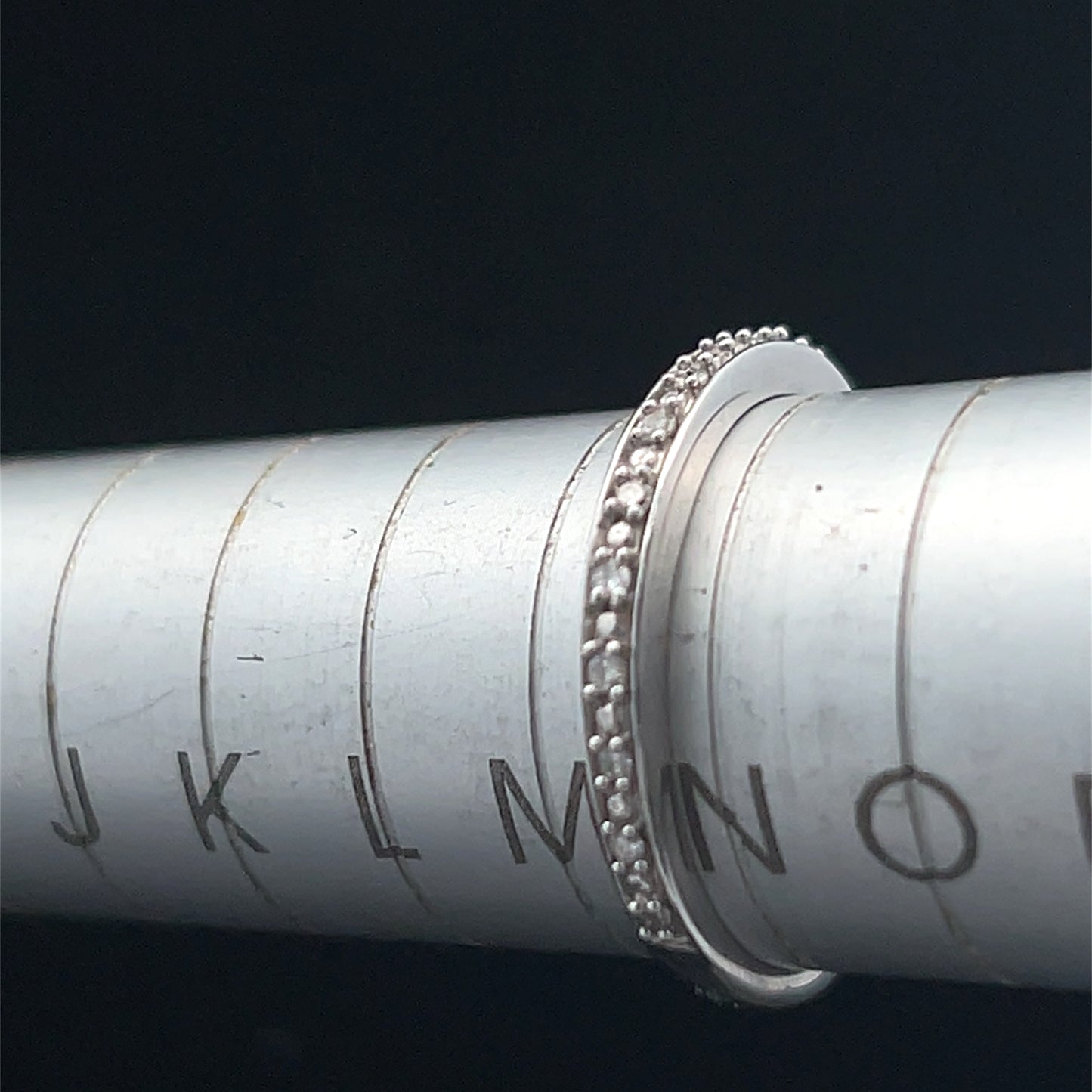 9K White Gold Diamond Band Stacker
