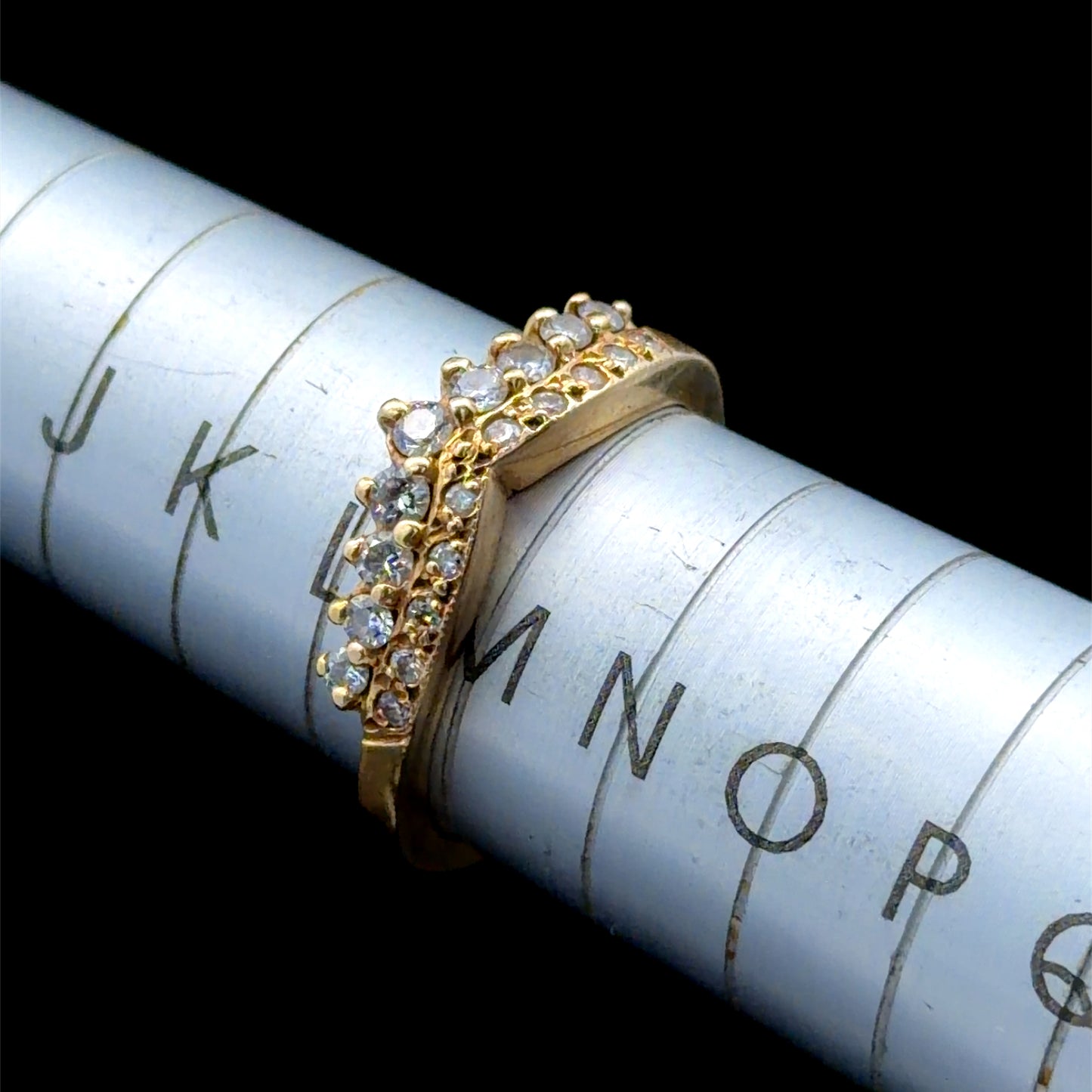 18K Yellow Gold Vintage Diamond Crown Ring
