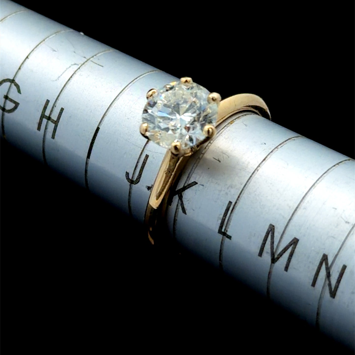18K Yellow Gold Diamond Solitaire Ring APPX 1.3 CTS