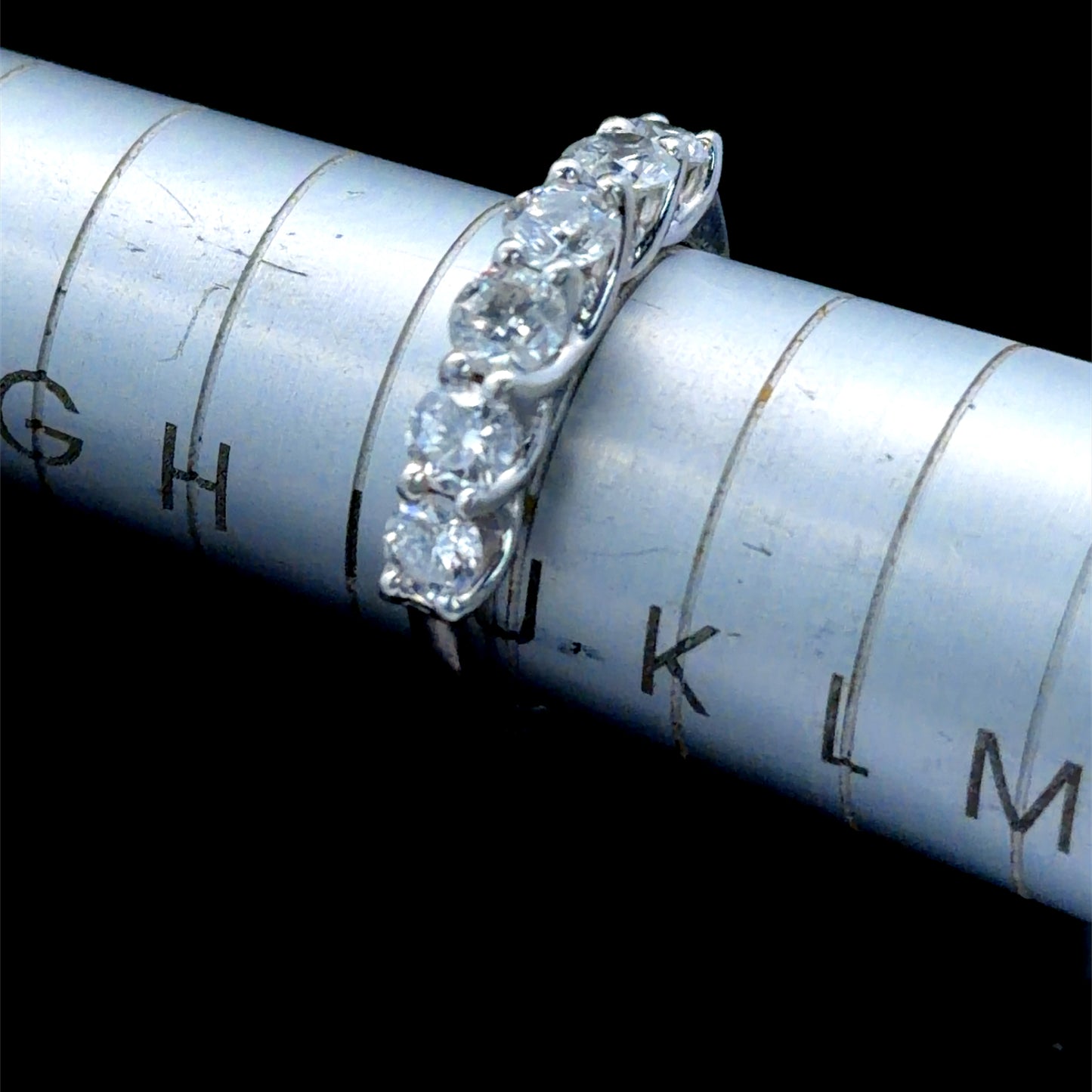 Platinum Diamond 6 Stone Half Eternity Ring APPX 1.0 CTS