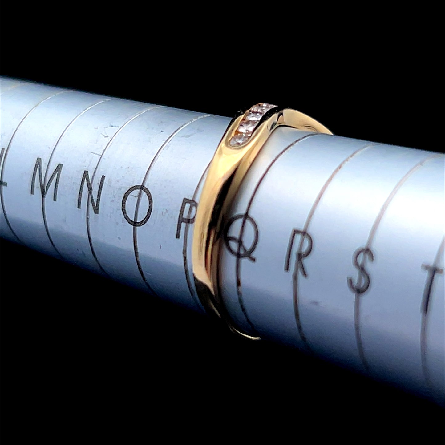 18K Yellow Gold Channel Set Diamond Wishbone Ring