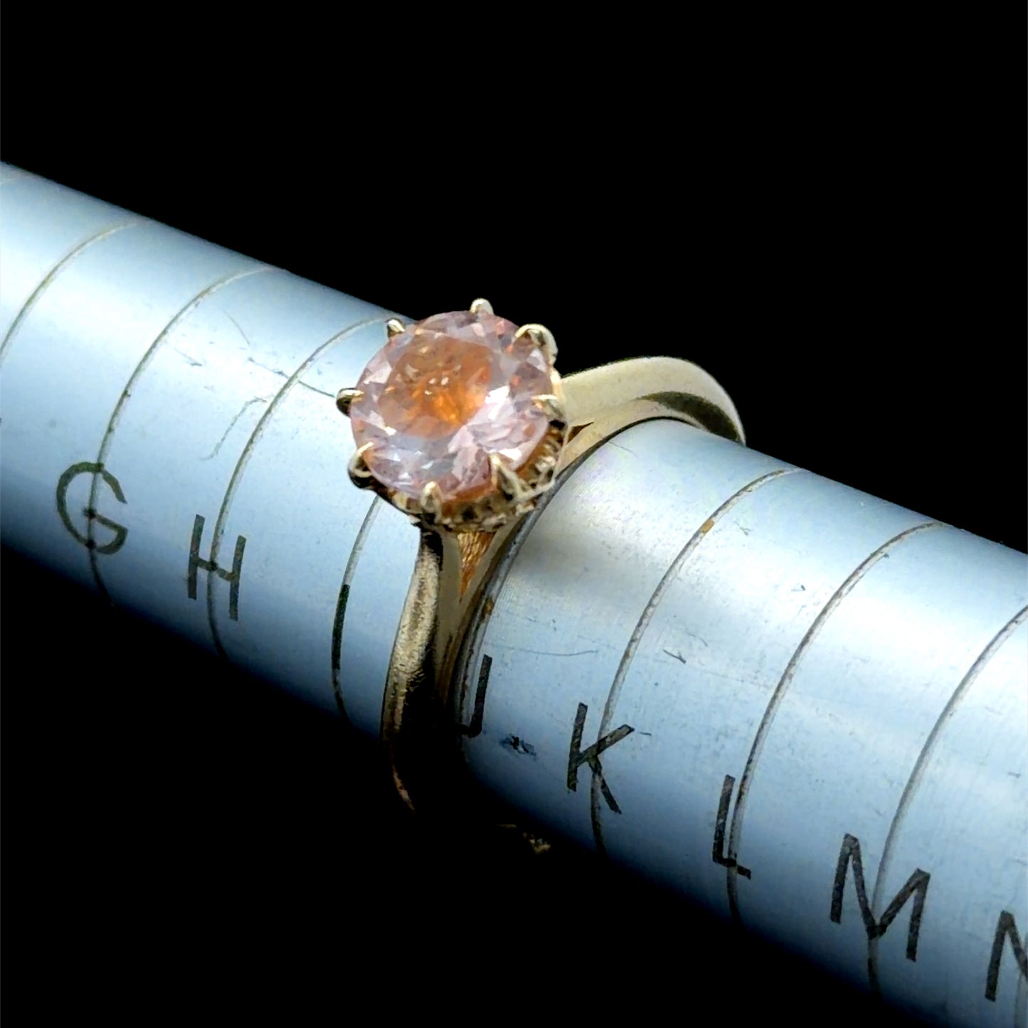 14K Yellow Gold Morganite & Diamond Ring With Cert
