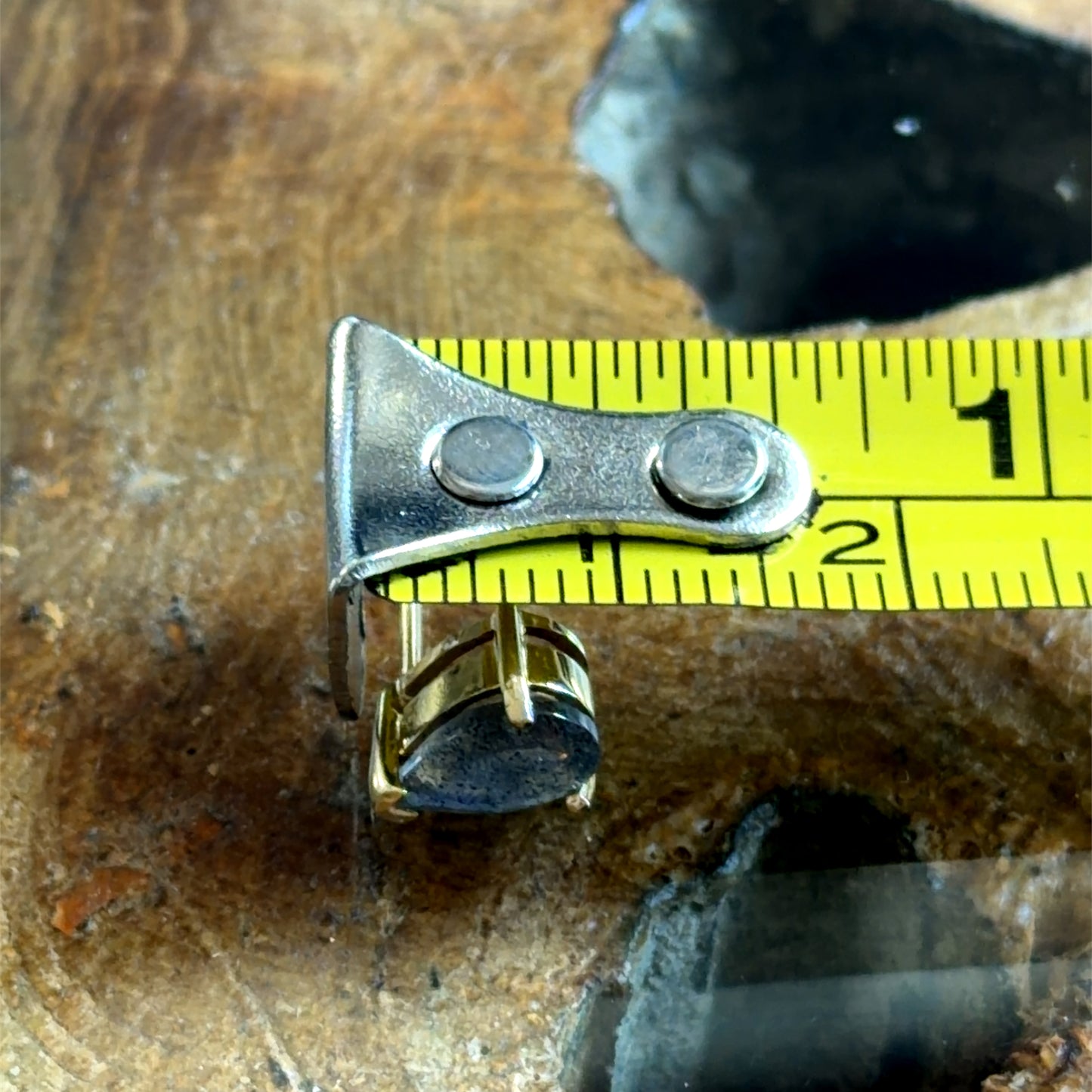 9K Yellow Gold Pear Gemstone Studs
