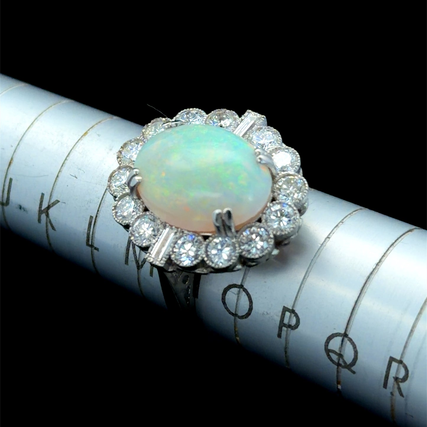 Platinum Opal & Diamond Ring APPX 1.5 CTS