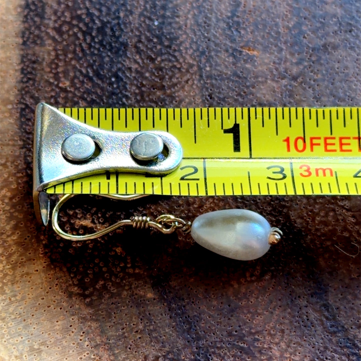 9K Yellow Gold Pearl Drop Earrings