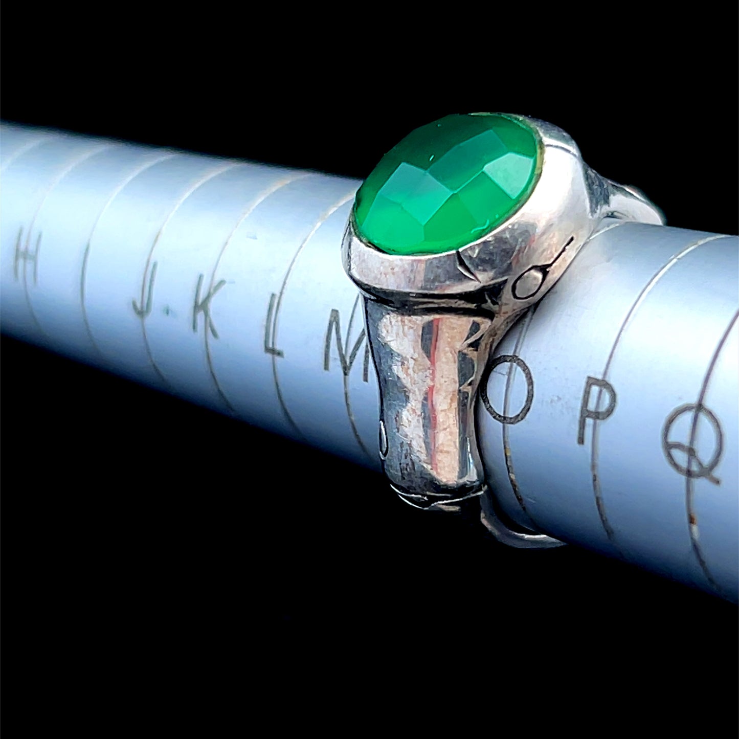 Green Stone Silver Ring