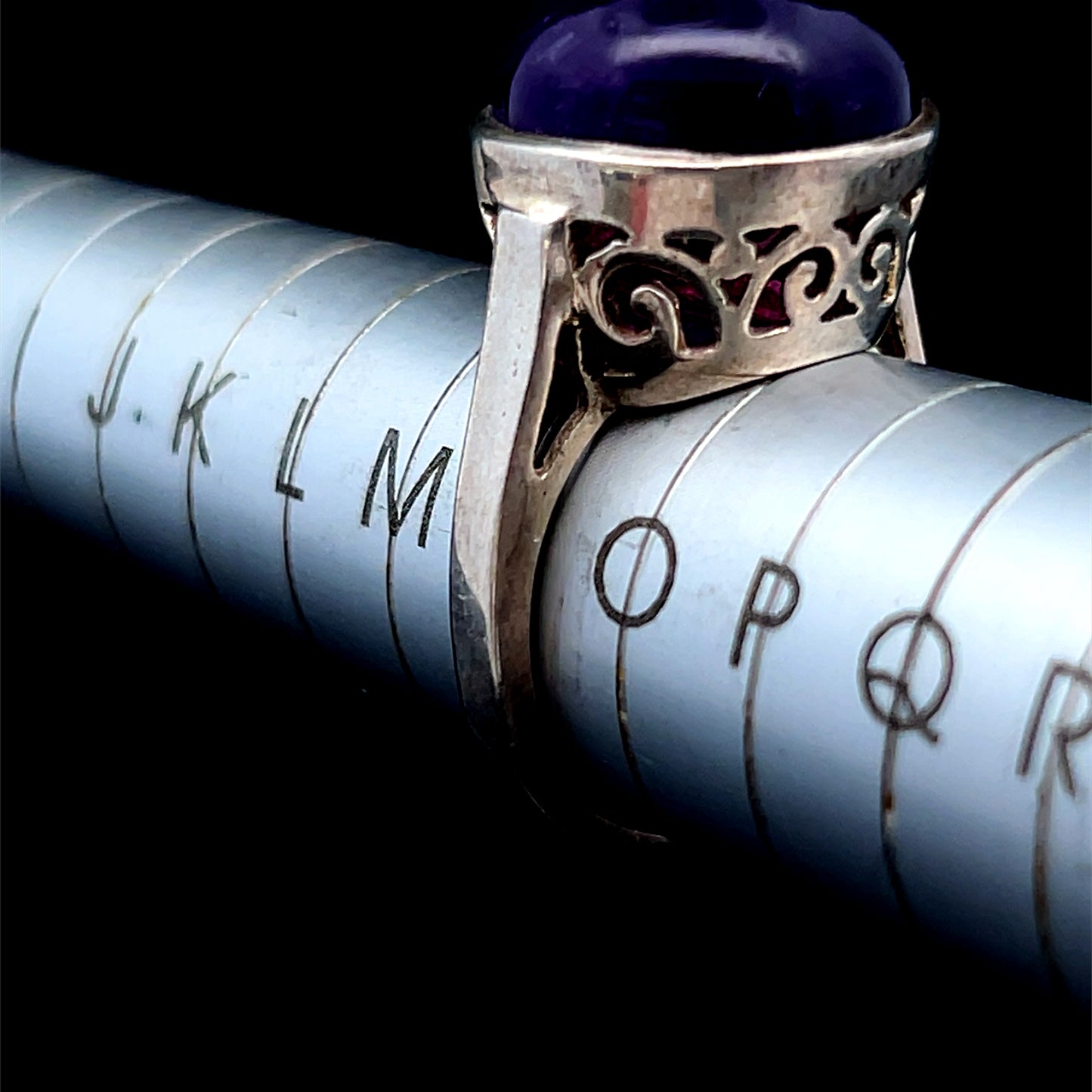 Large Purple Stone Silver Ring