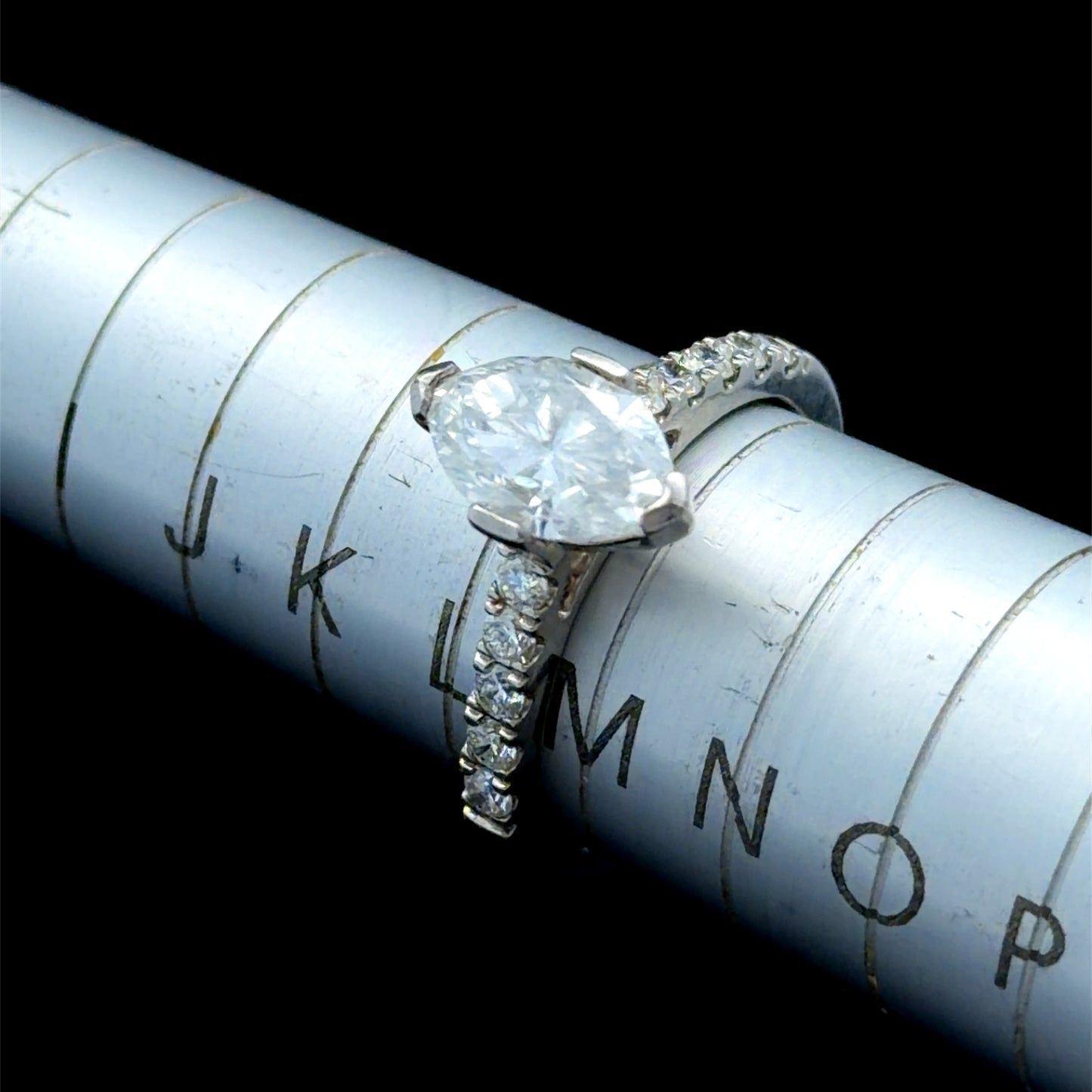 Platinum Marquise Cut Diamond Solitaire Ring APPX 1.41 CTS