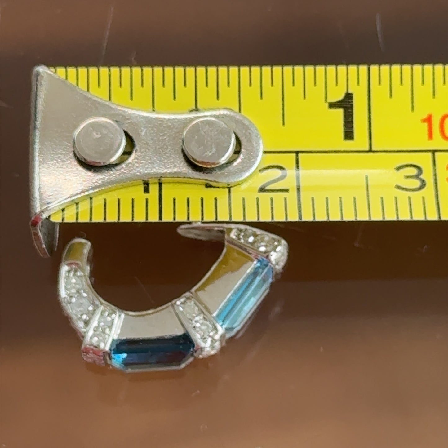 9K White Gold Blue Topaz & Diamond Earrings