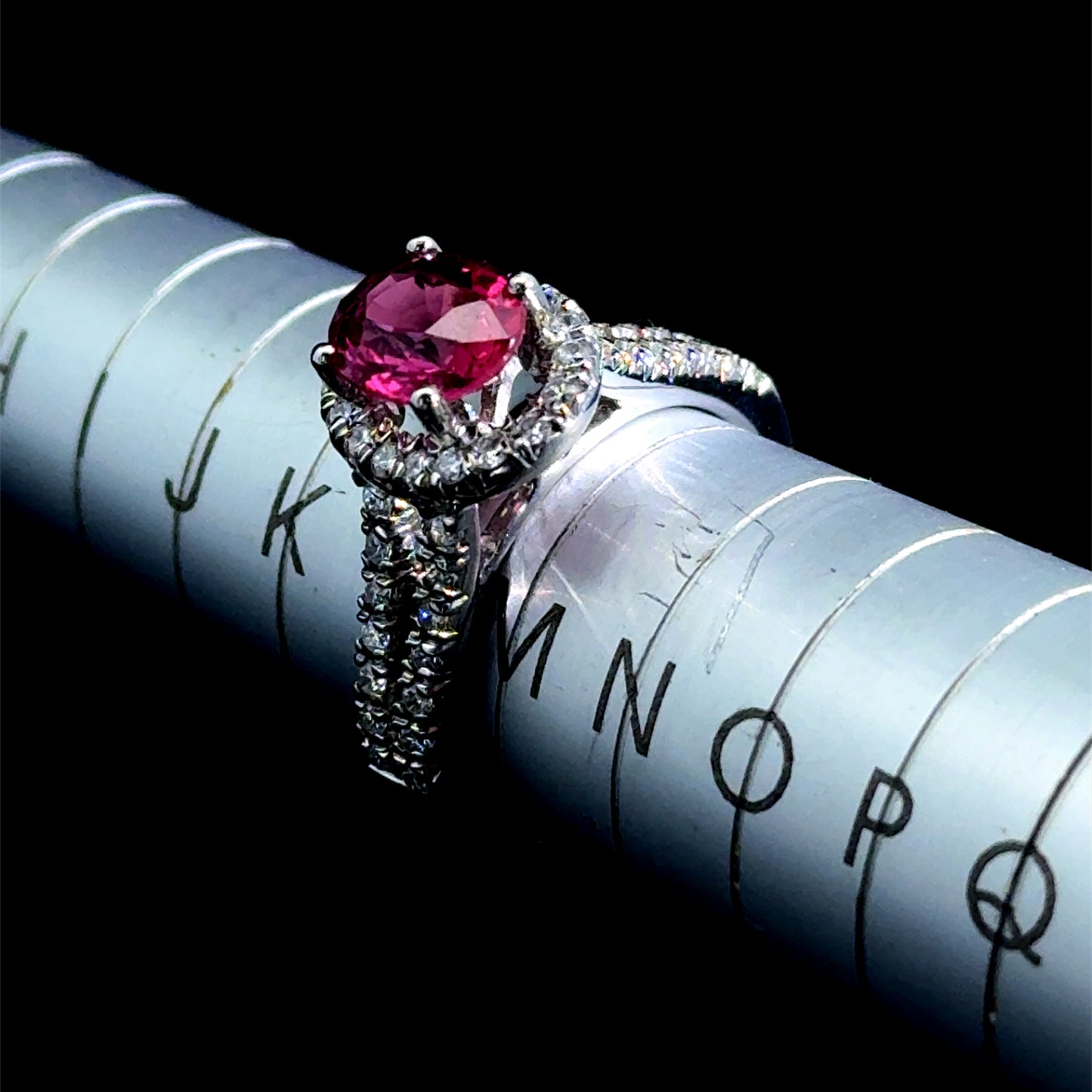 Stunning Platinum Padparadscha Sapphire & Diamond Halo Ring 1.70 CTS with Valuation Report