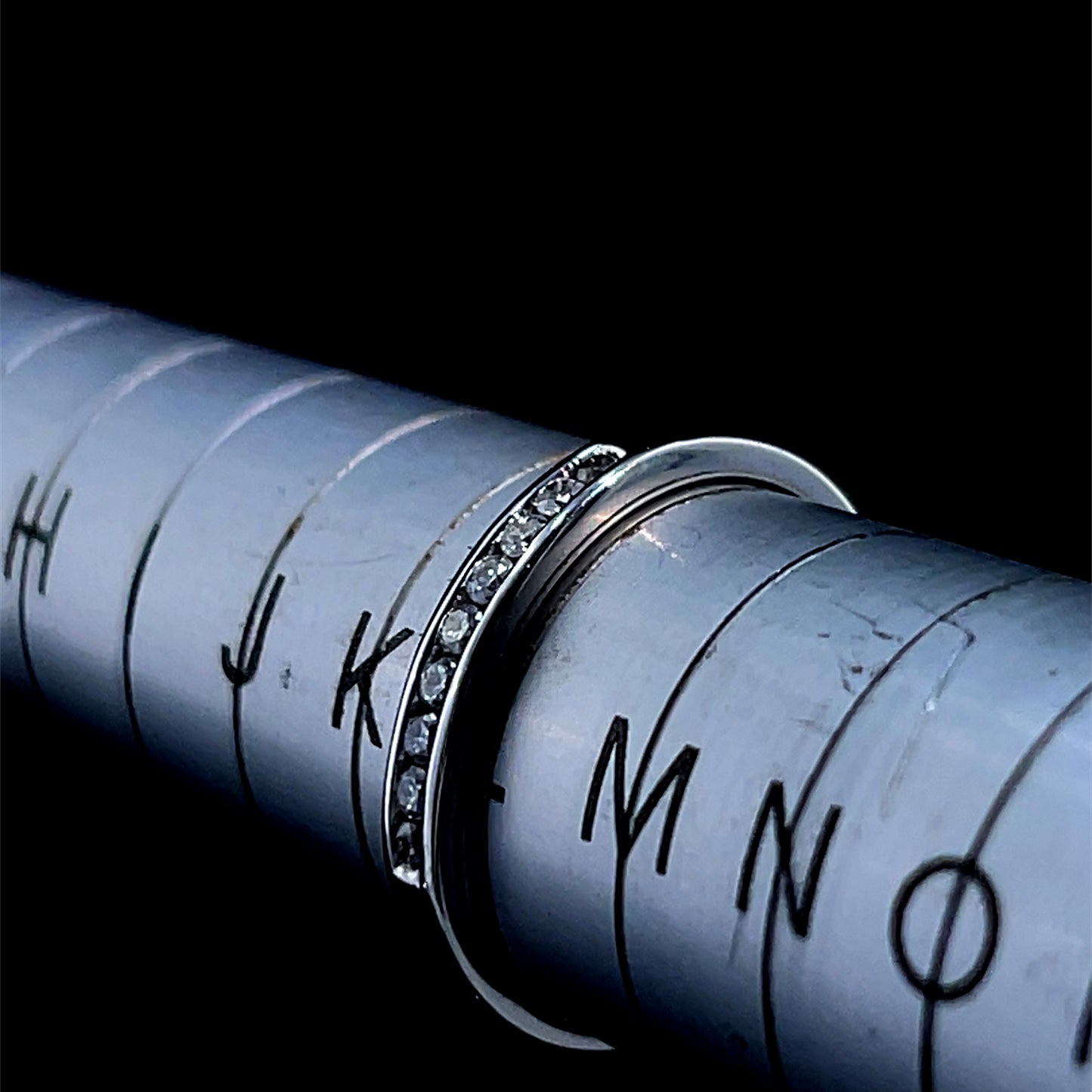 9K White Gold Small 9 Stone Diamond Ring