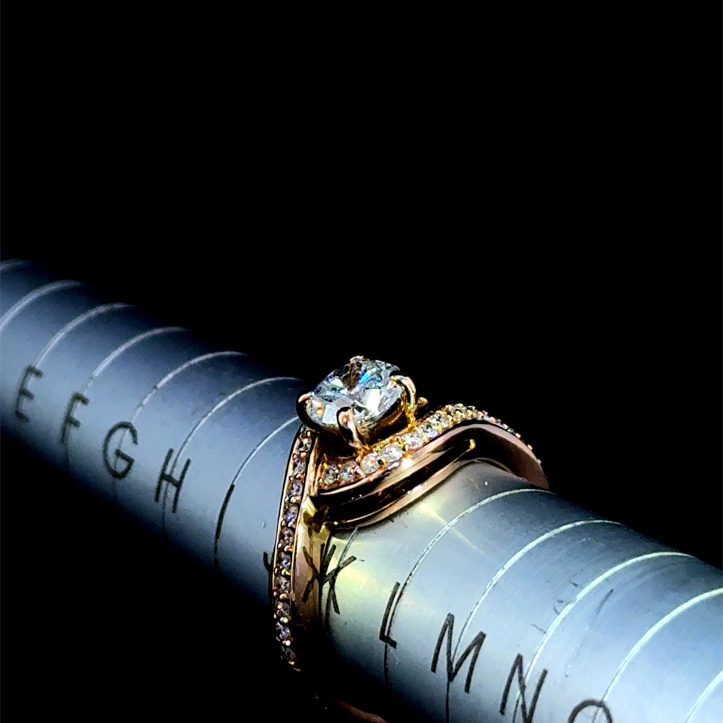 18K Rose Gold Diamond Halo Ring with Diamonds to Shoulders APPX 0.8 CTS Centre, 1.1 CTS TOTAL