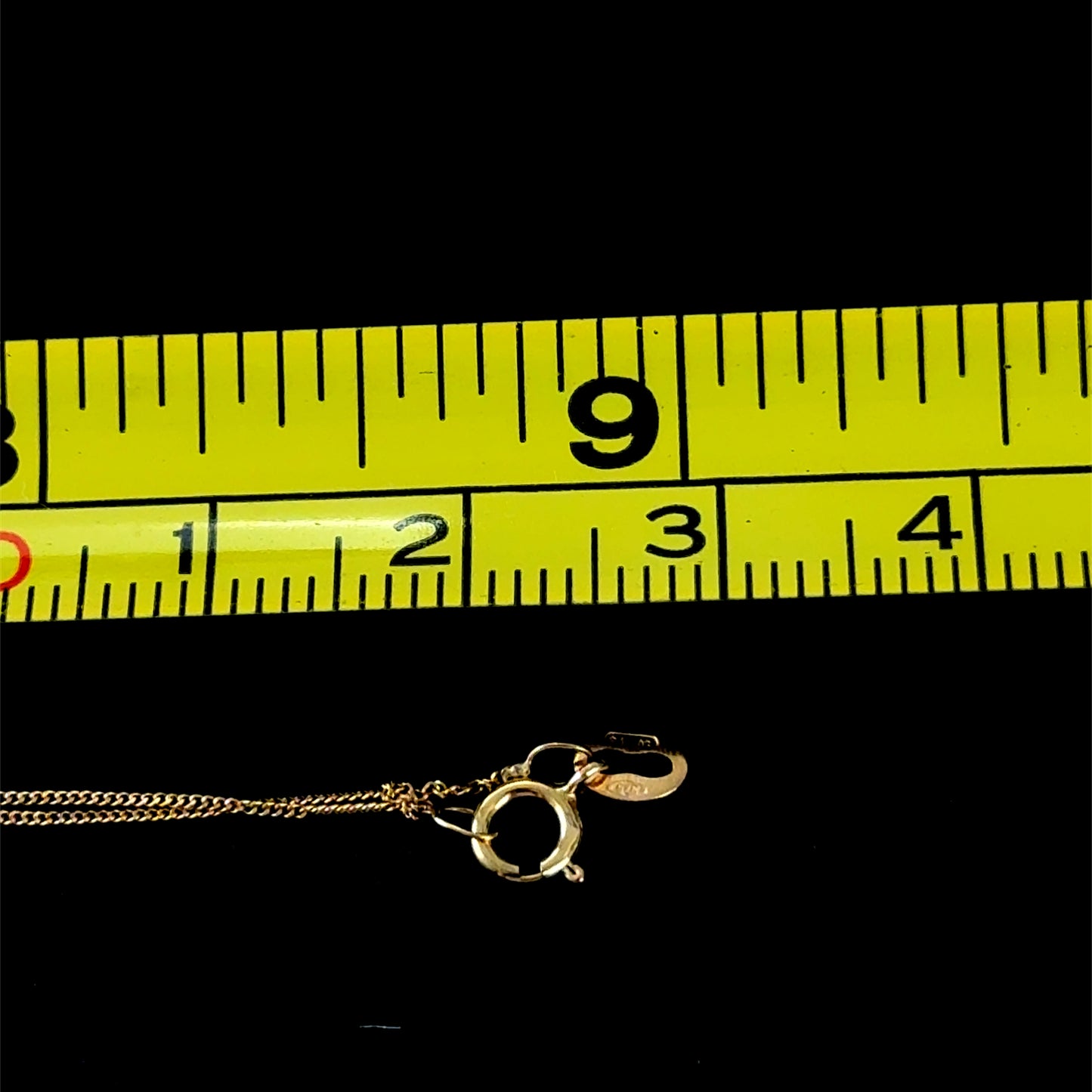 9K Yellow Gold Diamond Heart Drop Pendant & Chain