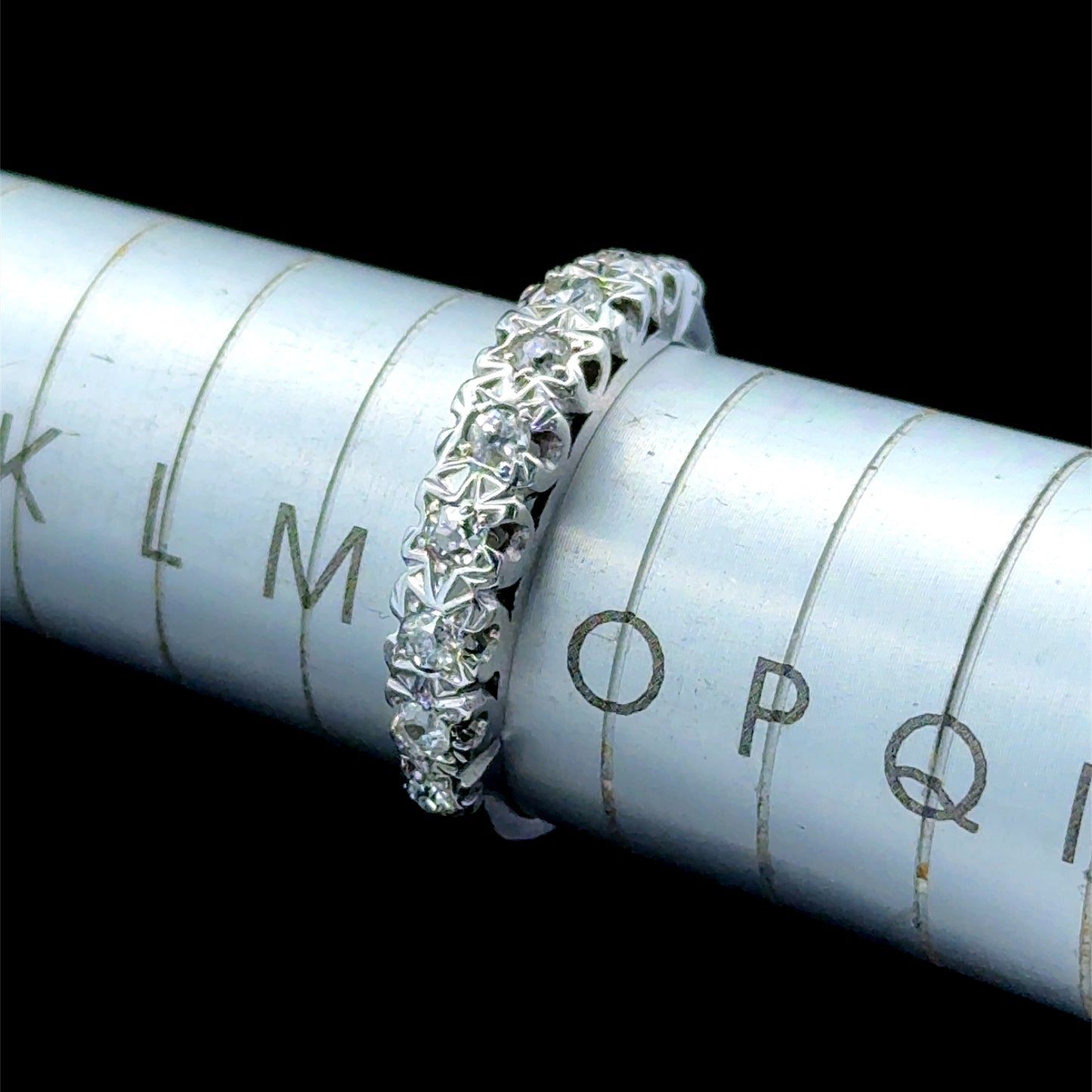 18K White Gold 9 Stone Diamond Ring