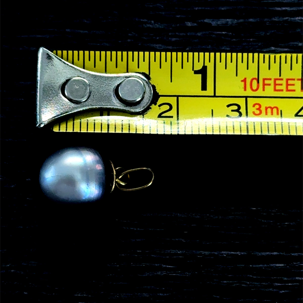 14K Yellow Gold Grey Pearl Pendant