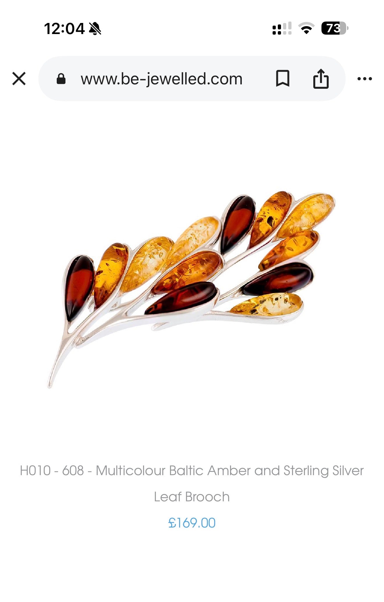 Stunning Cognac Amber Floral Bouquet Brooch by Be-Jewelled