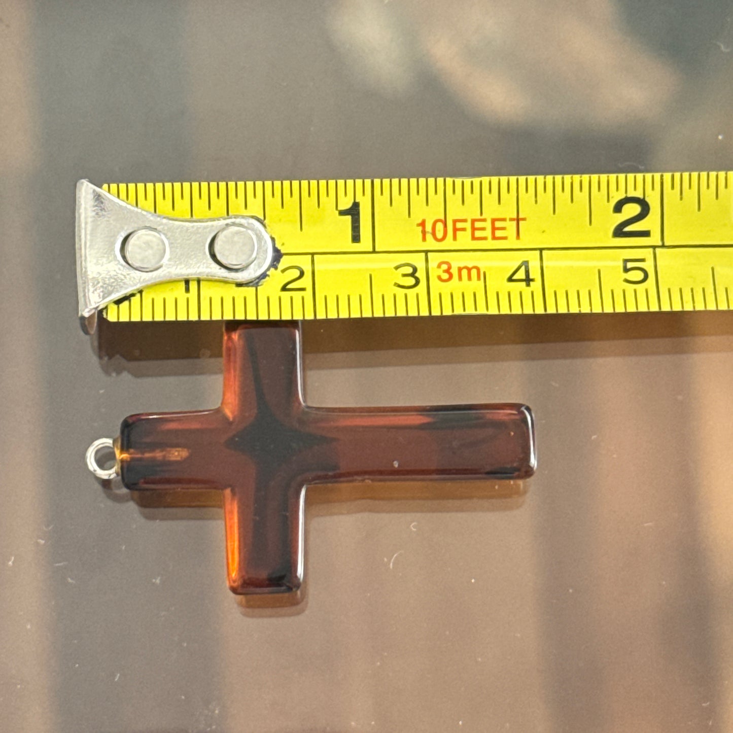 Natural Baltic Amber Cross Pendant