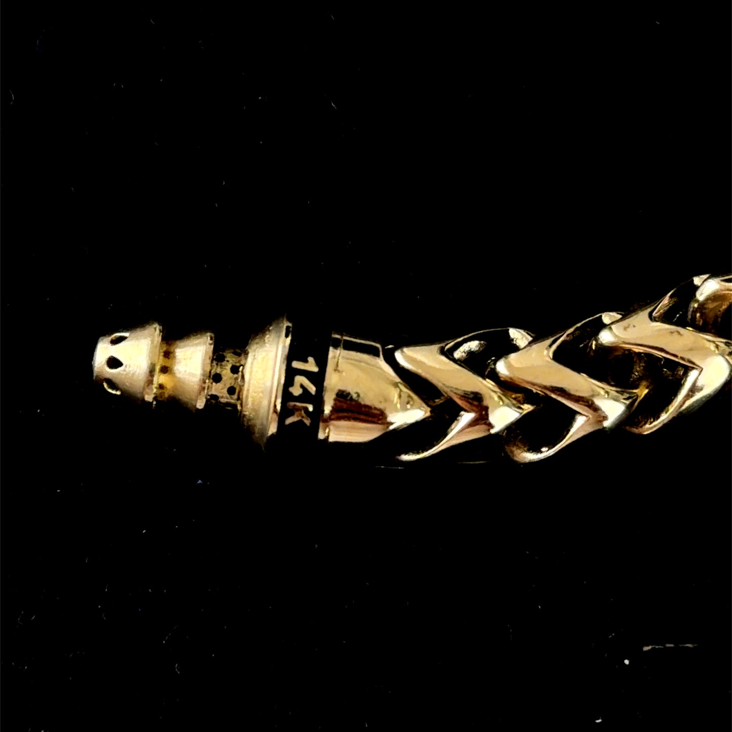 A Superb 14k Yellow Gold Monaco Chain Bracelet By Rondo Having A Very Secure Fastener